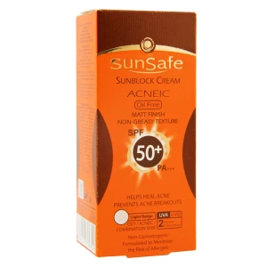 کرم ضد آفتاب SPF50 فاقد چربی بژ روشن سان سیف